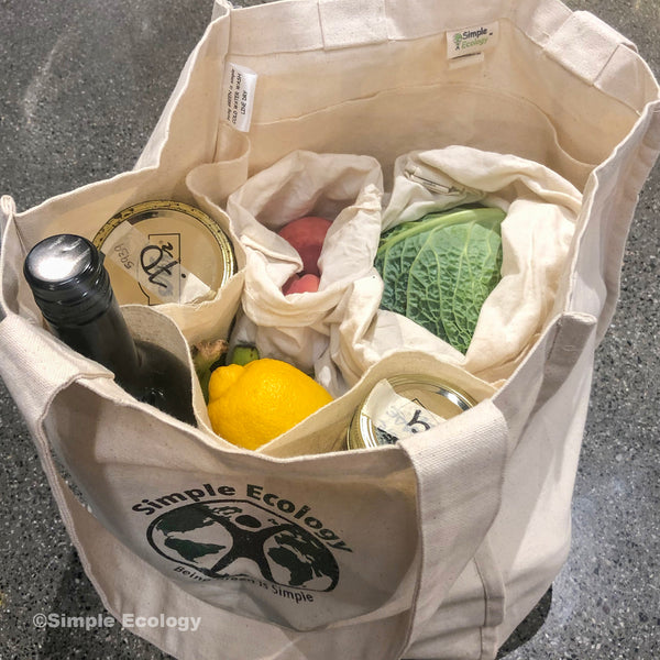 Large Grocery Bag with Inside Bottle Pockets