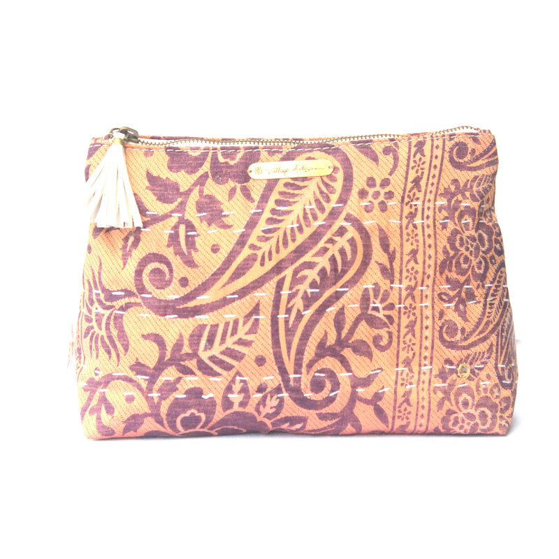 Sari Zipper Pouches - Upcycled
