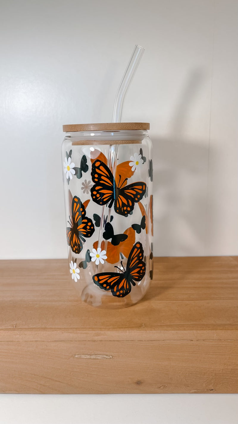 Personalized Can Glass with Lid & Straw - 16 oz