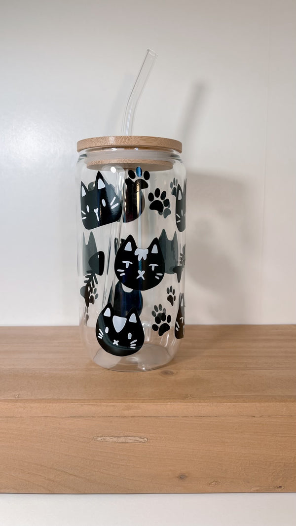 Personalized Can Glass with Lid & Straw - 16 oz