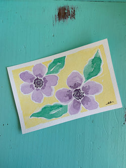 Hand Painted / Flower Pressed Postcards