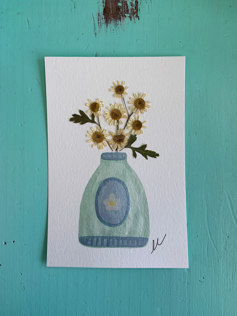 Hand Painted / Flower Pressed Postcards