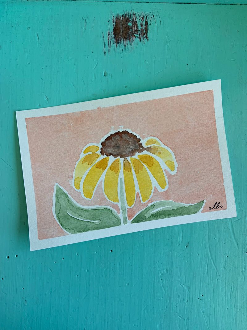 Hand Painted / Flower Pressed Postcards