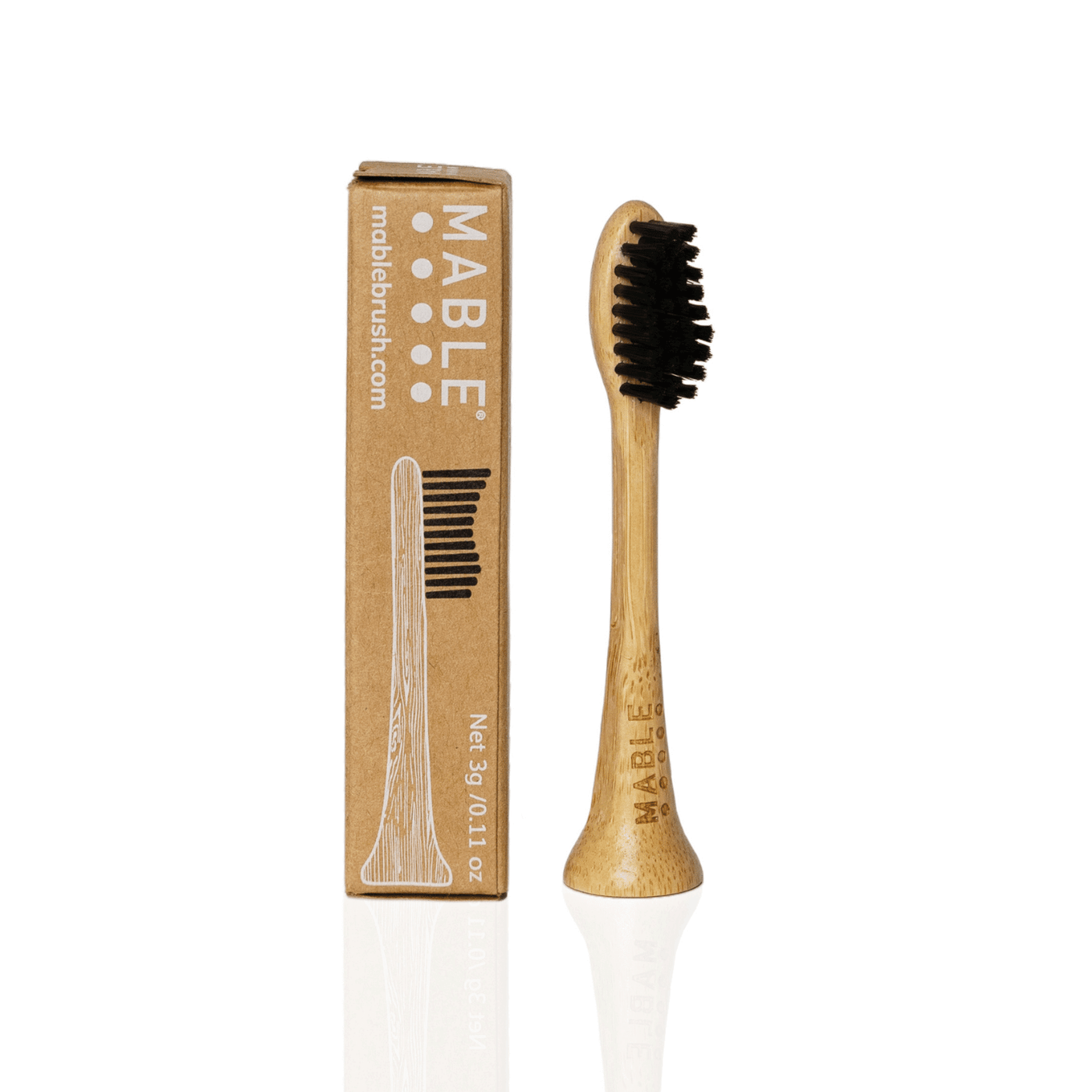 MABLE Bamboo Electric Toothbrush Heads Compatible With Philips Sonicare Electric Toothbrush 4 Brush Heads Soft Plant-Based Bristles Adult Size Bamboo