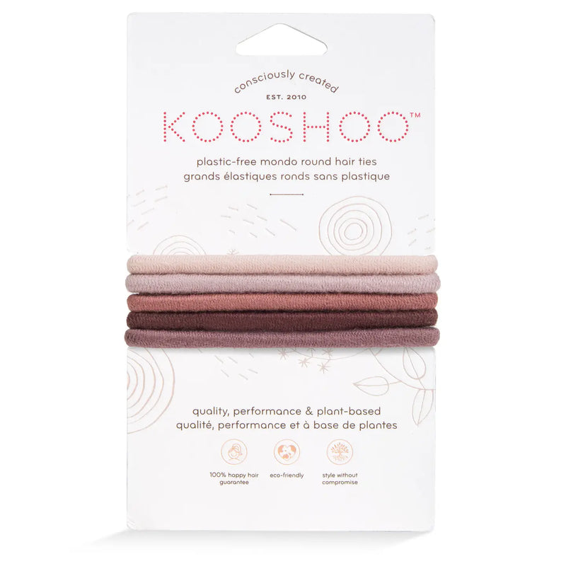 Plastic-Free Round Hair Ties - Pack of 5 or 8