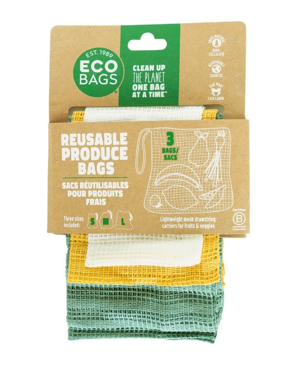 Colored Mesh Produce Bags - 3-Pack