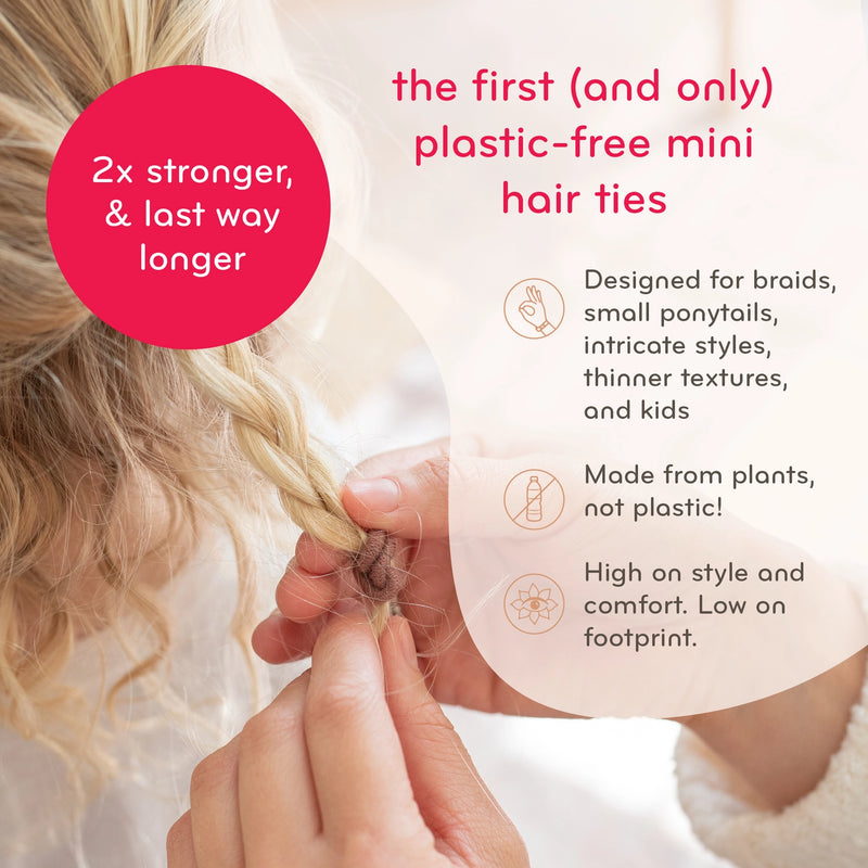 Plastic-Free Round Hair Ties - Mini 12-pack