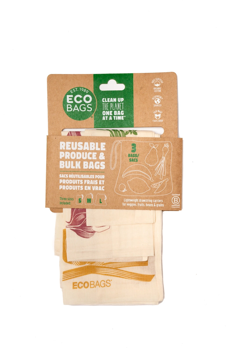 Printed Gauze Produce Bags - 3-Pack