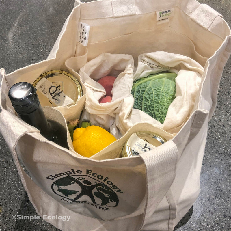 Large Grocery Bag with Inside Bottle Pockets