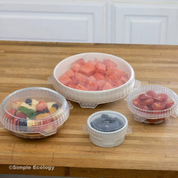 Coverflex Reusable Silicone Bowl Covers - Set of 4