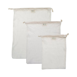 Organic Cotton Mesh Laundry Bags - Set of 3