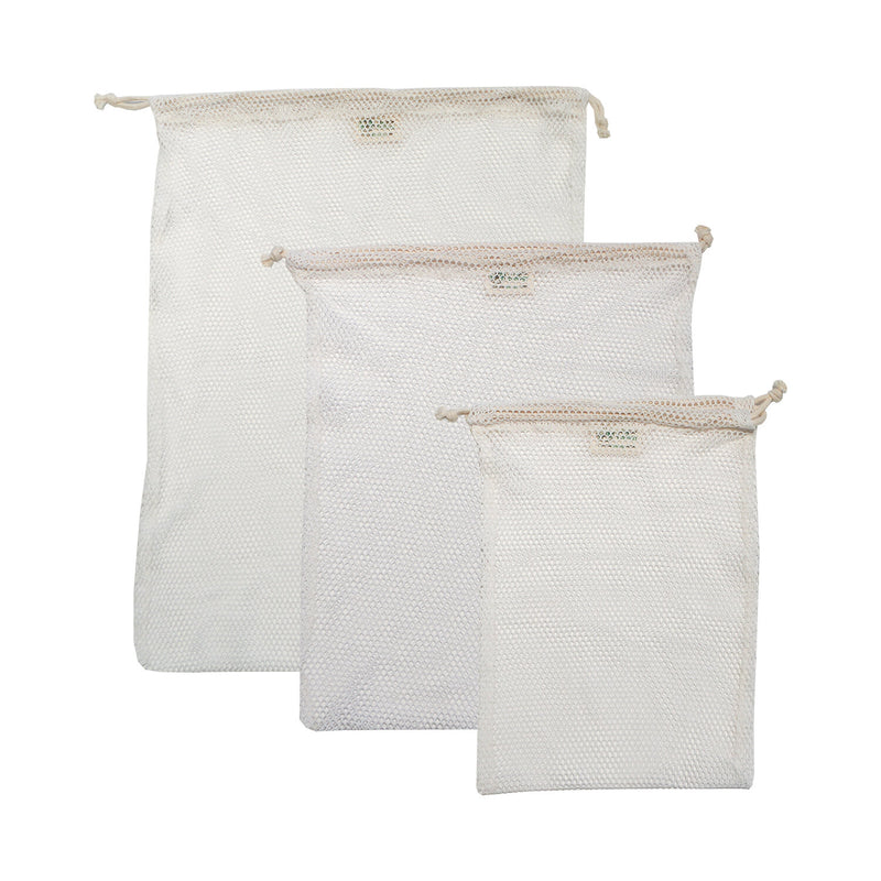 Organic Cotton Mesh Laundry Bags - Set of 3 – Fillgood